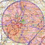 Carte de la CTR de l’aéroport de Bruxelles (Brussels Airport) sur OpenFlightMaps, au‑dessus de laquelle le survol en montgolfière est interdit.